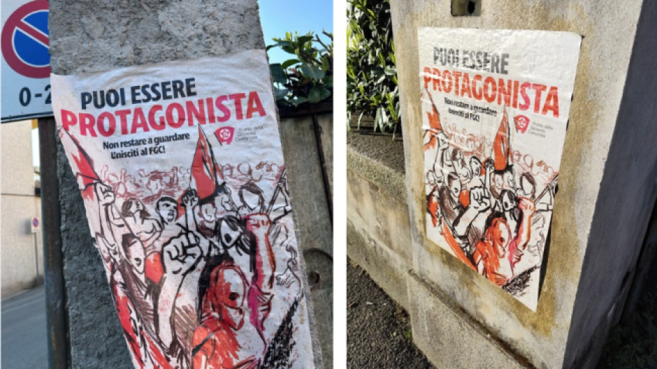 Manifesti fuori scuola, scoppia la polemica: la sinistra risponde alla destra
